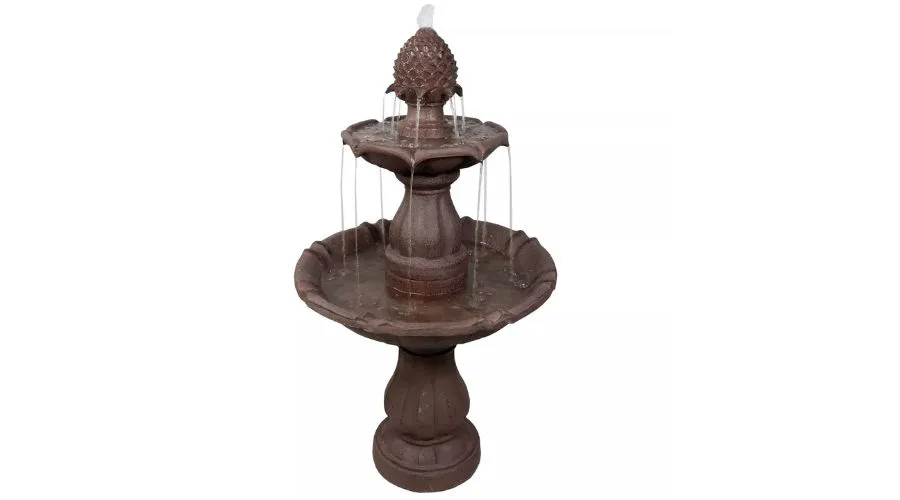 Sunnydaze 2-Tier Curved Plinth Outdoor Water Fountain