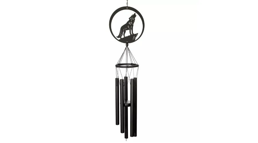 Dawhud Direct 38" H Howling Wolf Wind Chimes for Outdoor