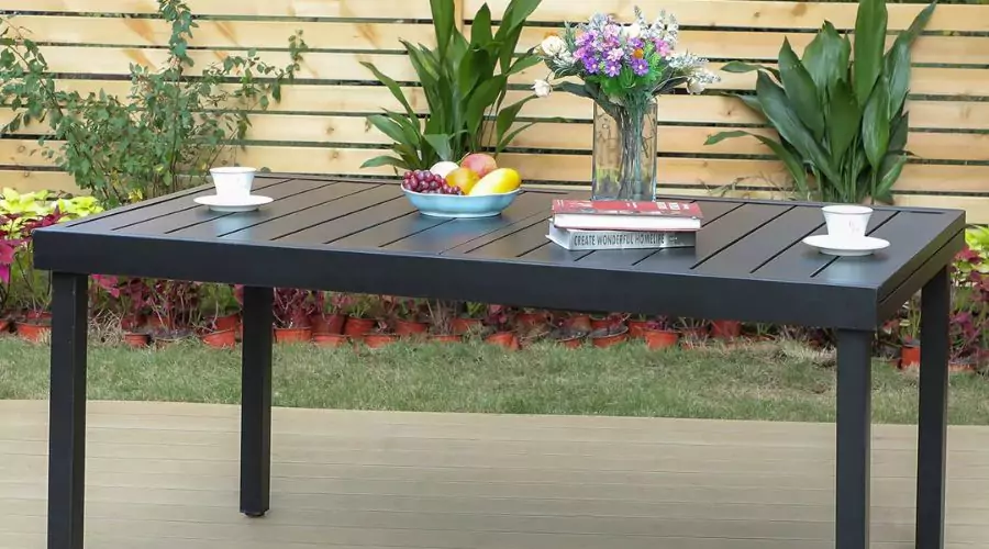 Outdoor Expandable Rectangle Steel Dining Table