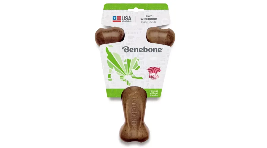 Benebone Wishbone Dog Chew Toy- Bacon