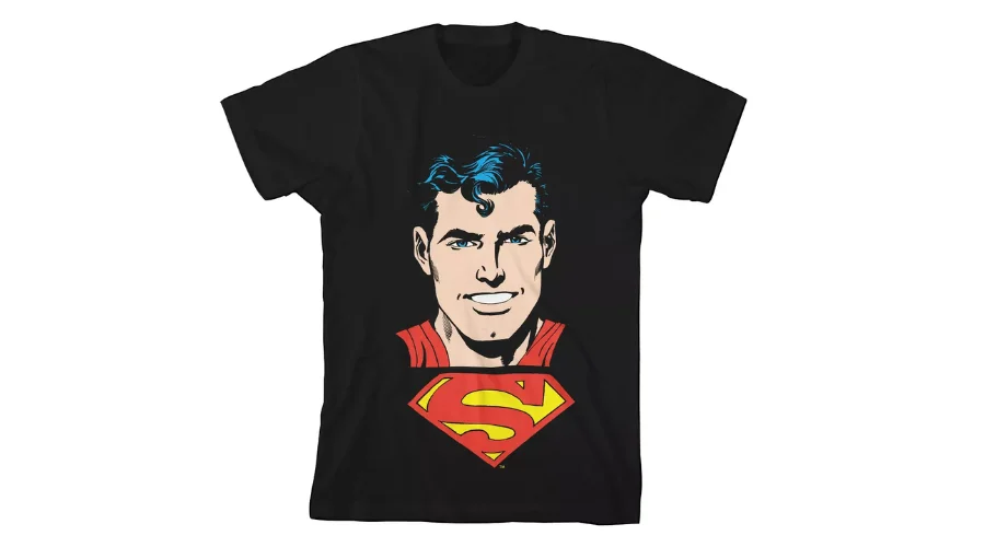 Comic Book Superman Black Tee Shirt 