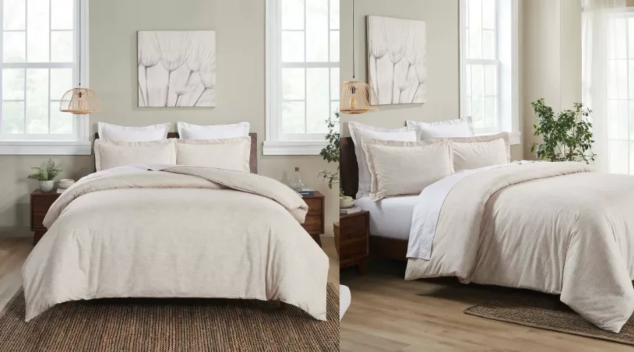 Melange Flannel Cotton Two-Toned Textured Duvet Cover Set by Blue Nile Mills