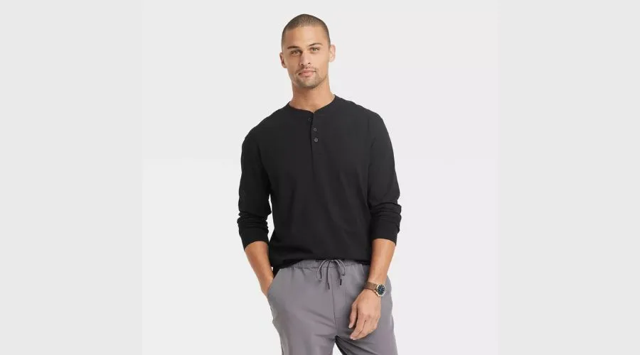 Men's Long Sleeve Henley Shirt - Goodfellow & Co