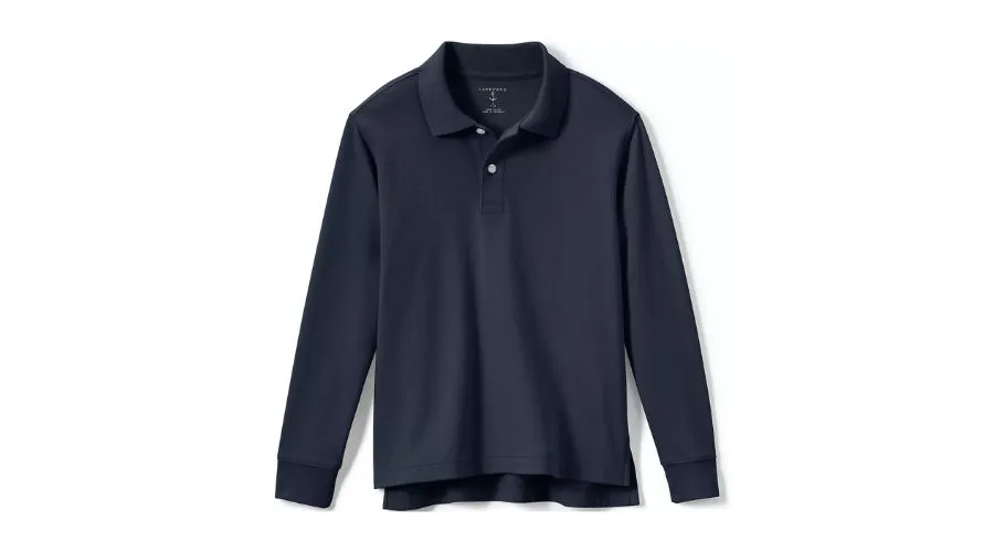 Uniform Kids Long Sleeve Interlock Polo Shirt