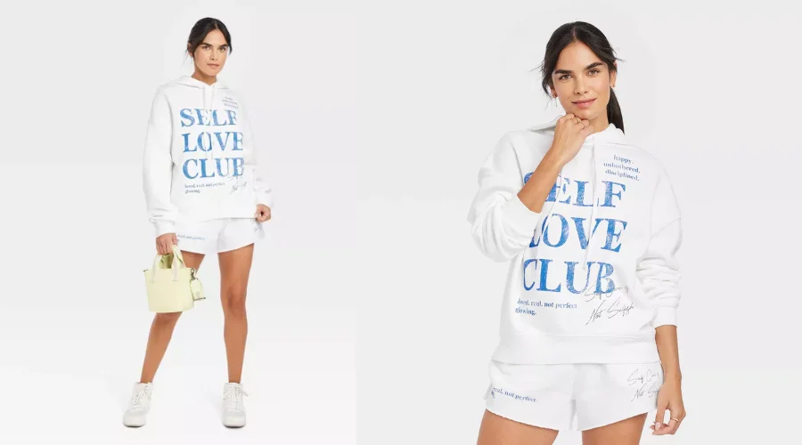 Women's Self Love Club Graphic Sweatshirt - White