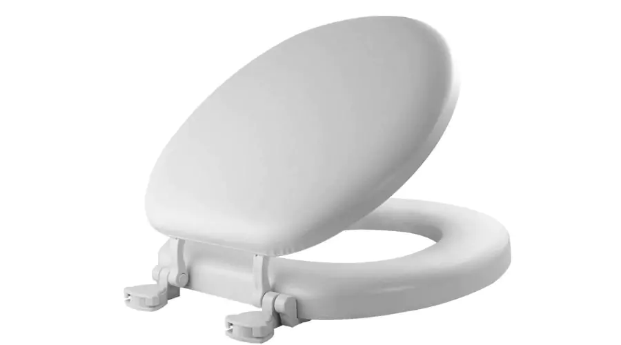 Never Loosens Round Antimicrobial Soft Seat with Easy Clean Hinge White