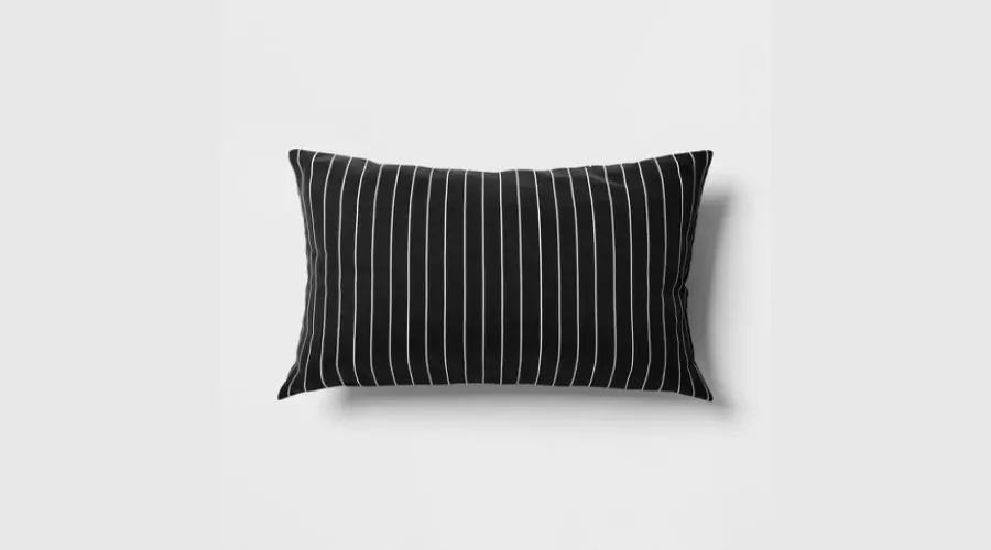 10"x17" Pin Stripe Rectangular Outdoor Lumbar Pillow